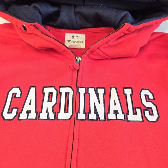 Fanatics St. Louis Cardinal Red Full Zip Hoodie Sweatshirt Mens Size XL - Picture 2 of 10
